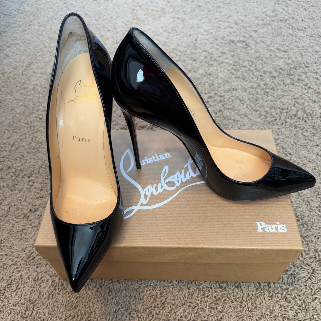 Christian Louboutin 39.5 Pigalle 100 Patent Black